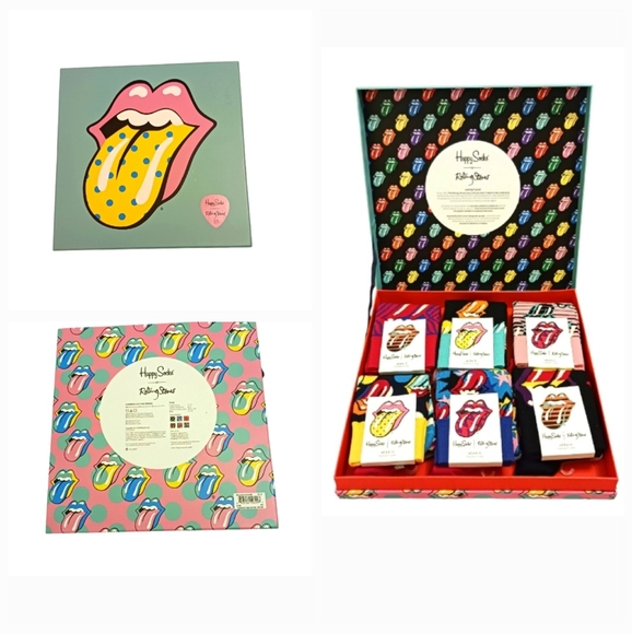 Happy Socks Accessories - Happy Socks Rolling Stones Gift Box includes 6 Socks & Novelty Box NIB